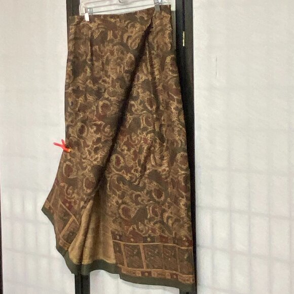 Pendleton Classic Paisley Border Print Faux Wrap Midi Skirt Green Rust 16 NWOT - Picture 4 of 12